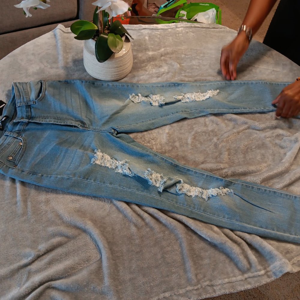 Distressed jeans